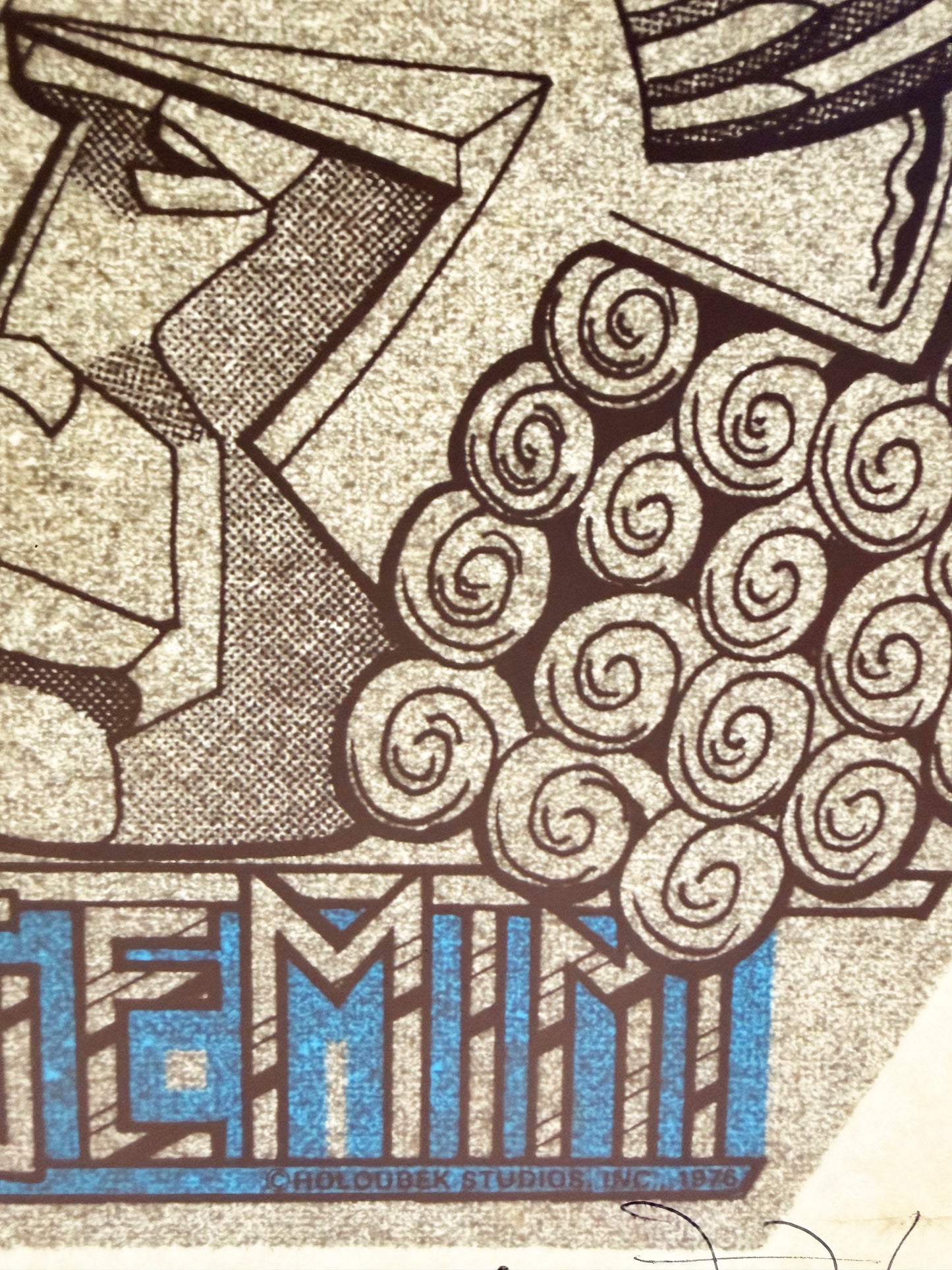 Gemini Astrology Zodiac Sign Vintage Holoubek Studios Glitter Iron On Heat Transfer