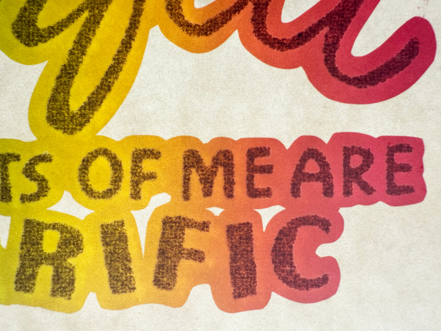 I'm Not Perfect But Parts of Me Are Terrific Vintage Rainbow Iron On Heat Transfer