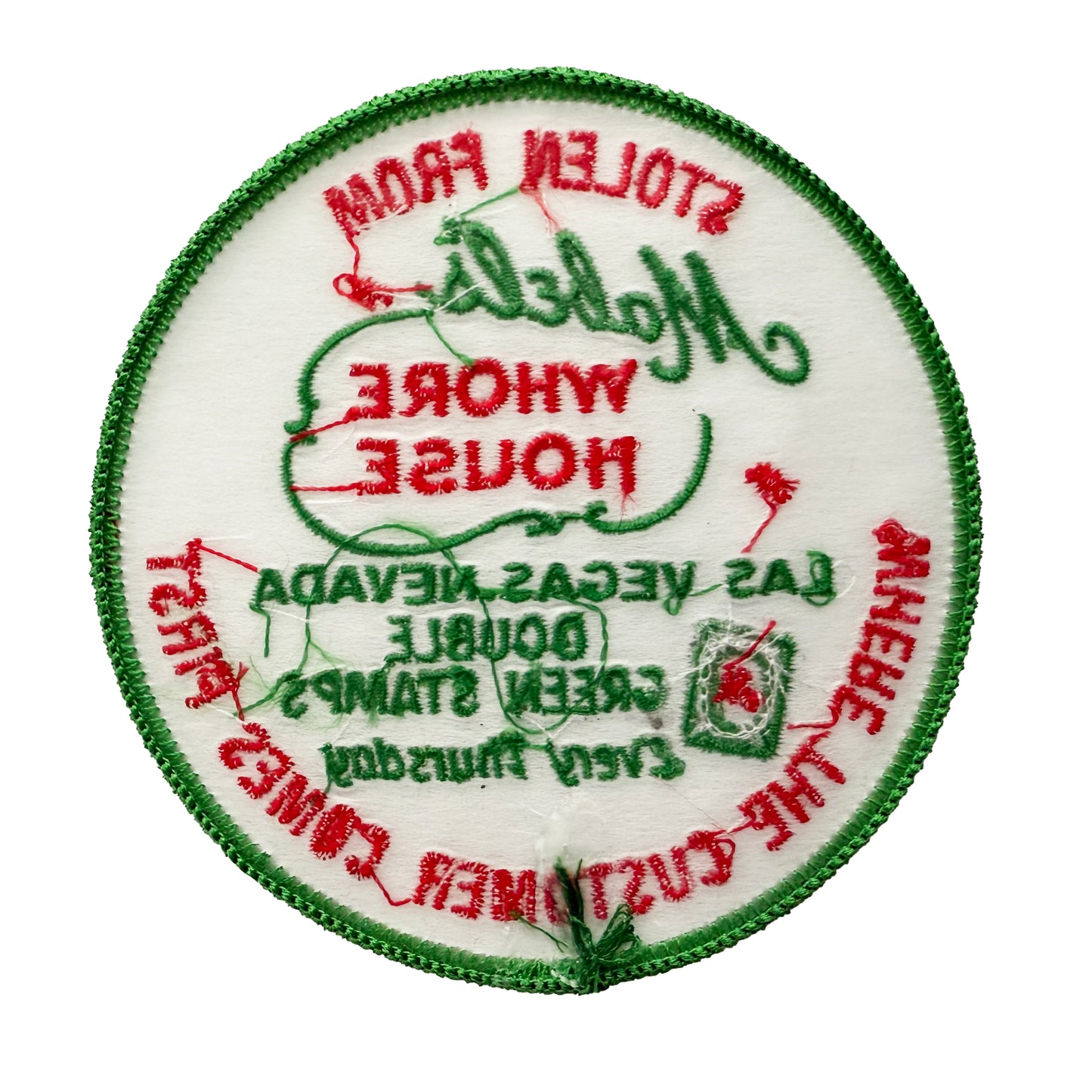 Red & Green Stolen From Mabel's Whore House Vintage Patch - 3.5" Round