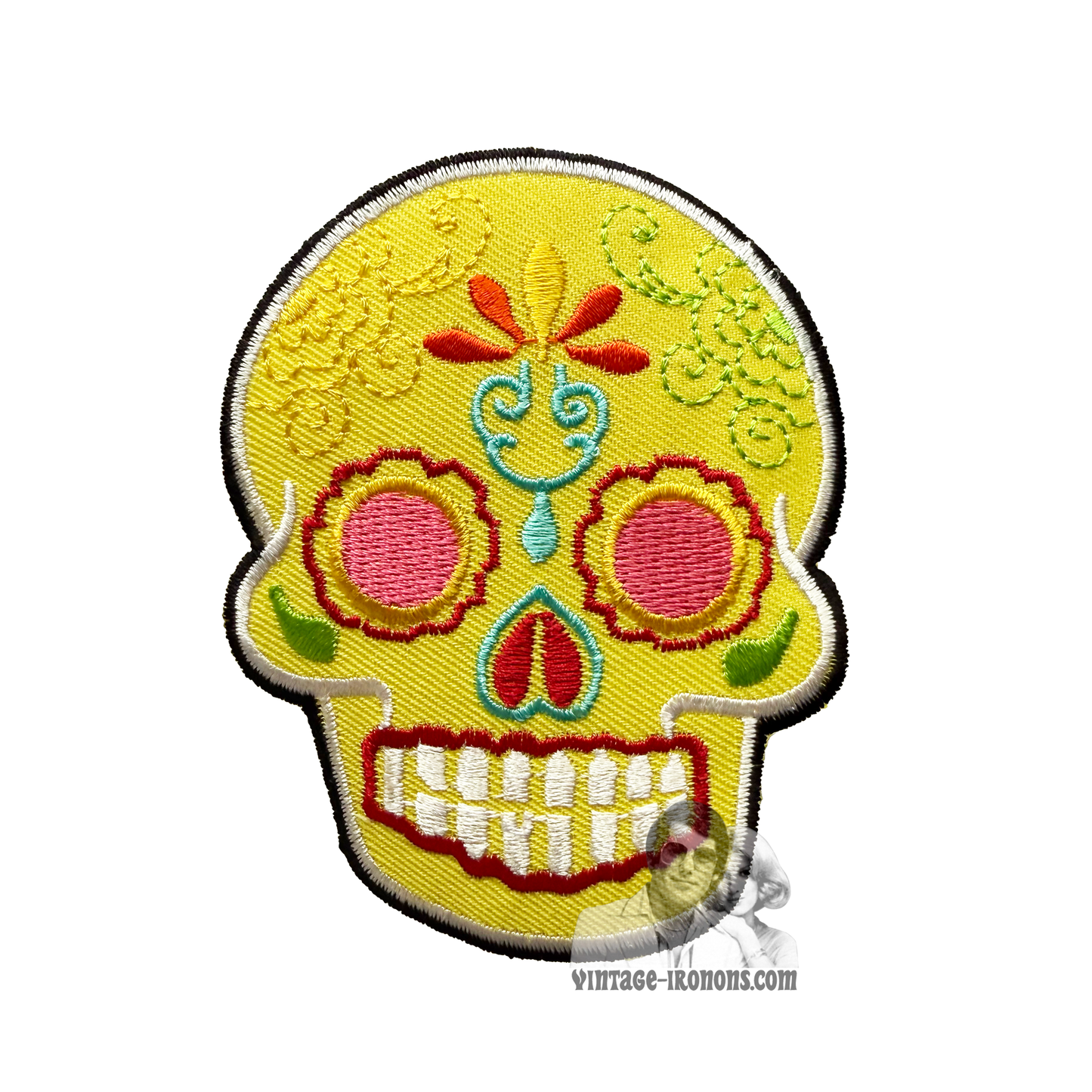 Yellow Sugar Skull Patch