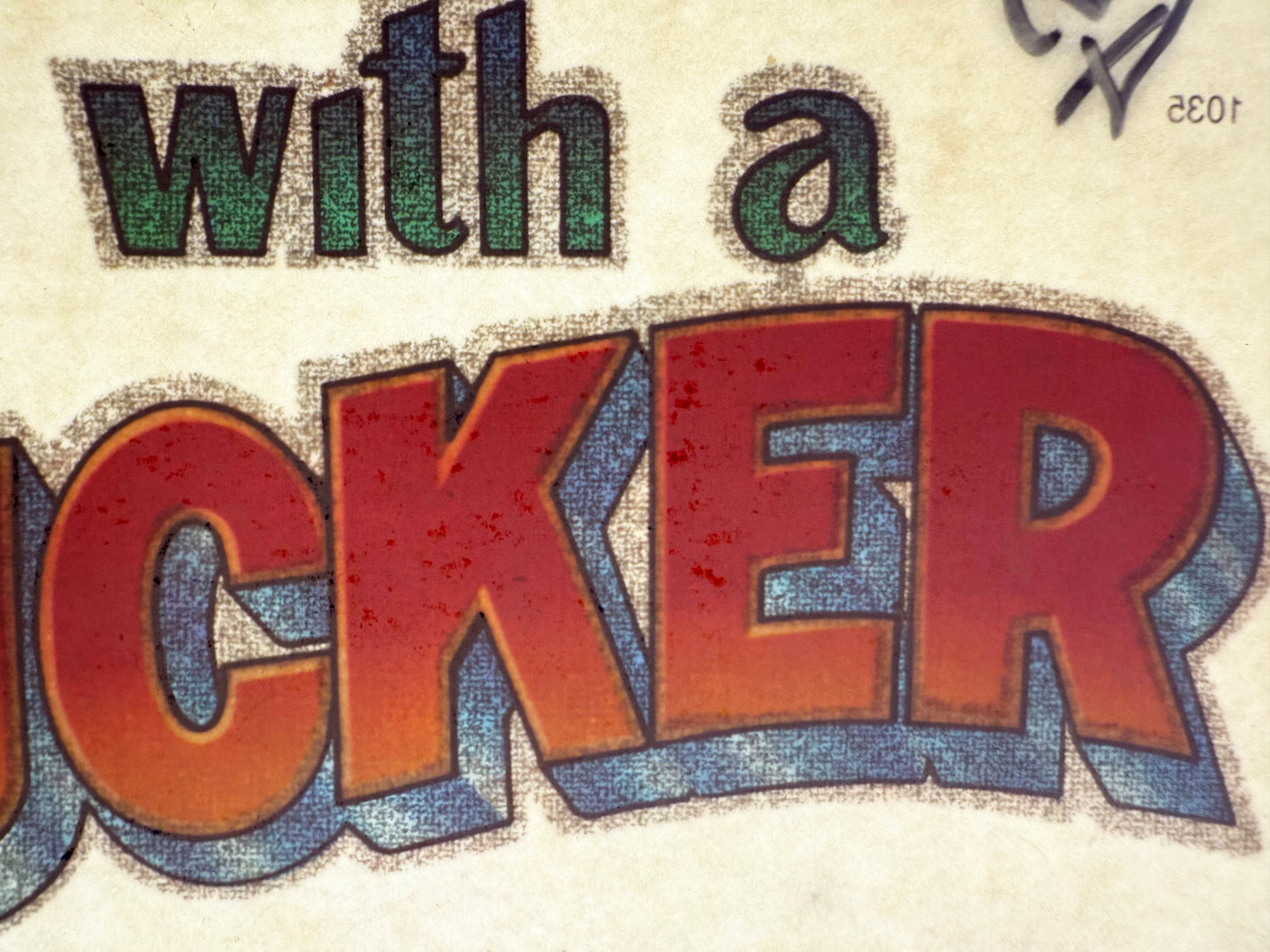 Sleep with a Trucker and Ride All Night Vintage Glitter Iron On Heat Transfer