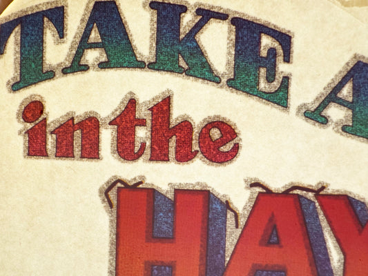 Take a Roll in the Hay, Sleep with a Farmer Vintage Glitter Iron On Heat Transfer