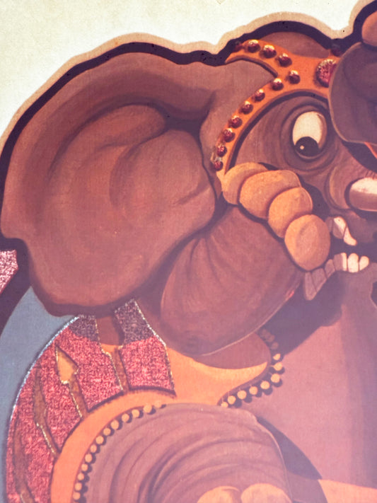Little Hero Elephant and Mouse Vintage Iron On Heat Transfer