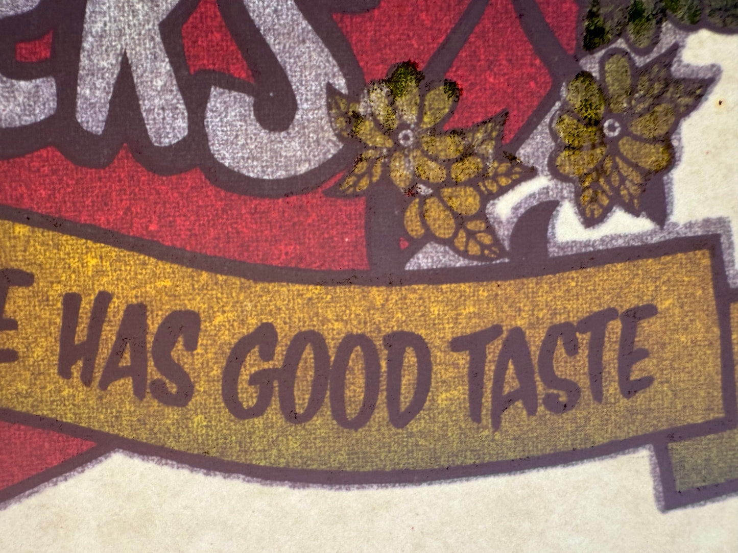 I'm Hers Because She Has Good Taste Vintage Glitter Iron On Heat Transfer