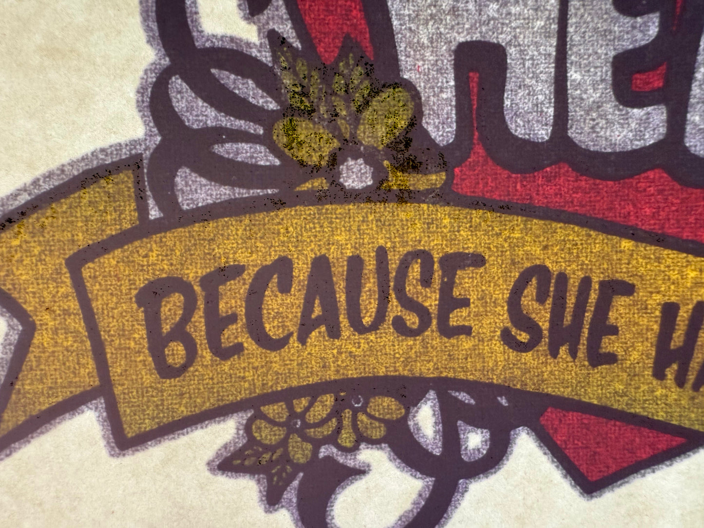 I'm Hers Because She Has Good Taste Vintage Glitter Iron On Heat Transfer