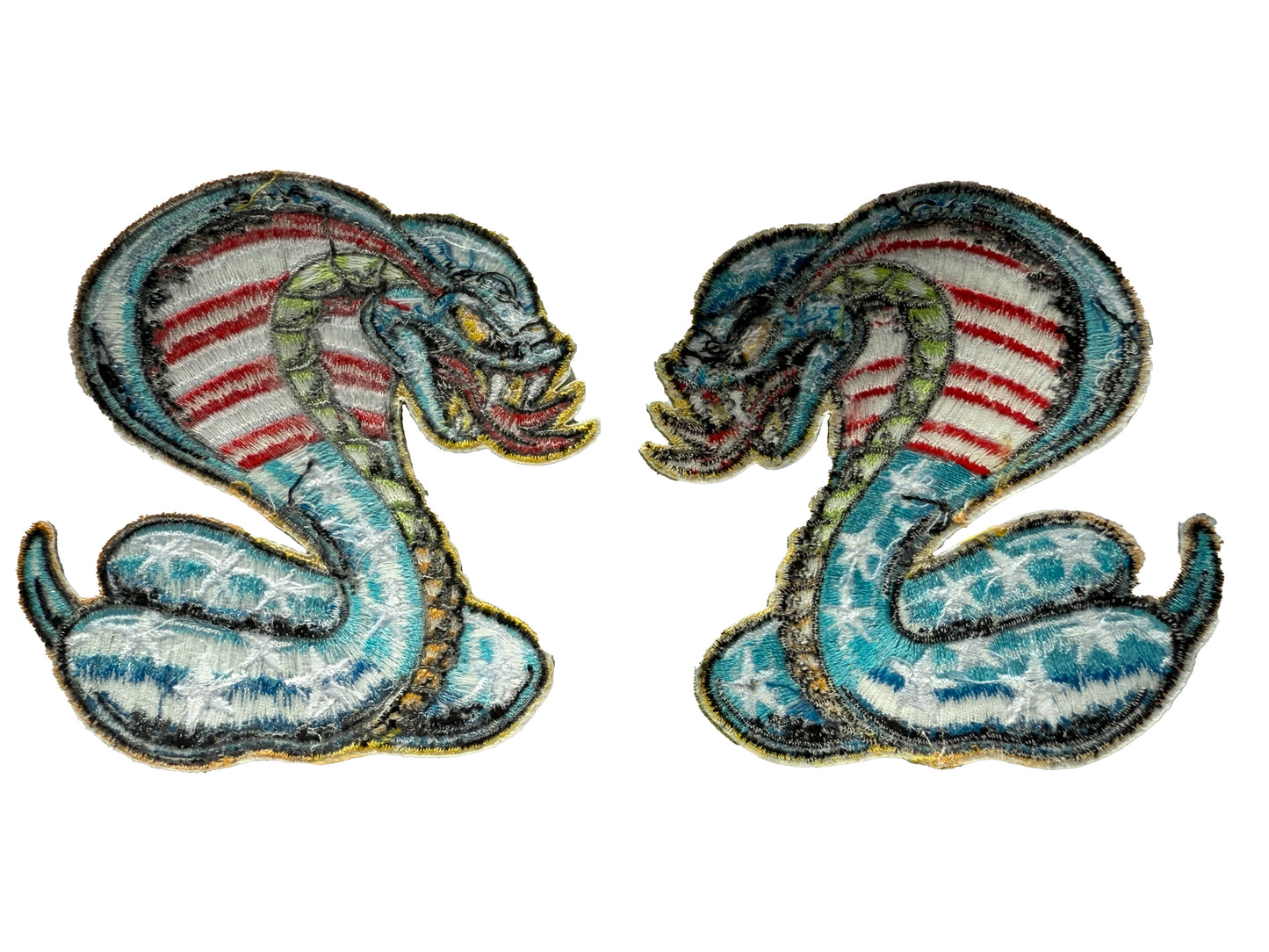 Dirty Donny Stars and Stripes Cobra Iron-on Patch Left and Right Set