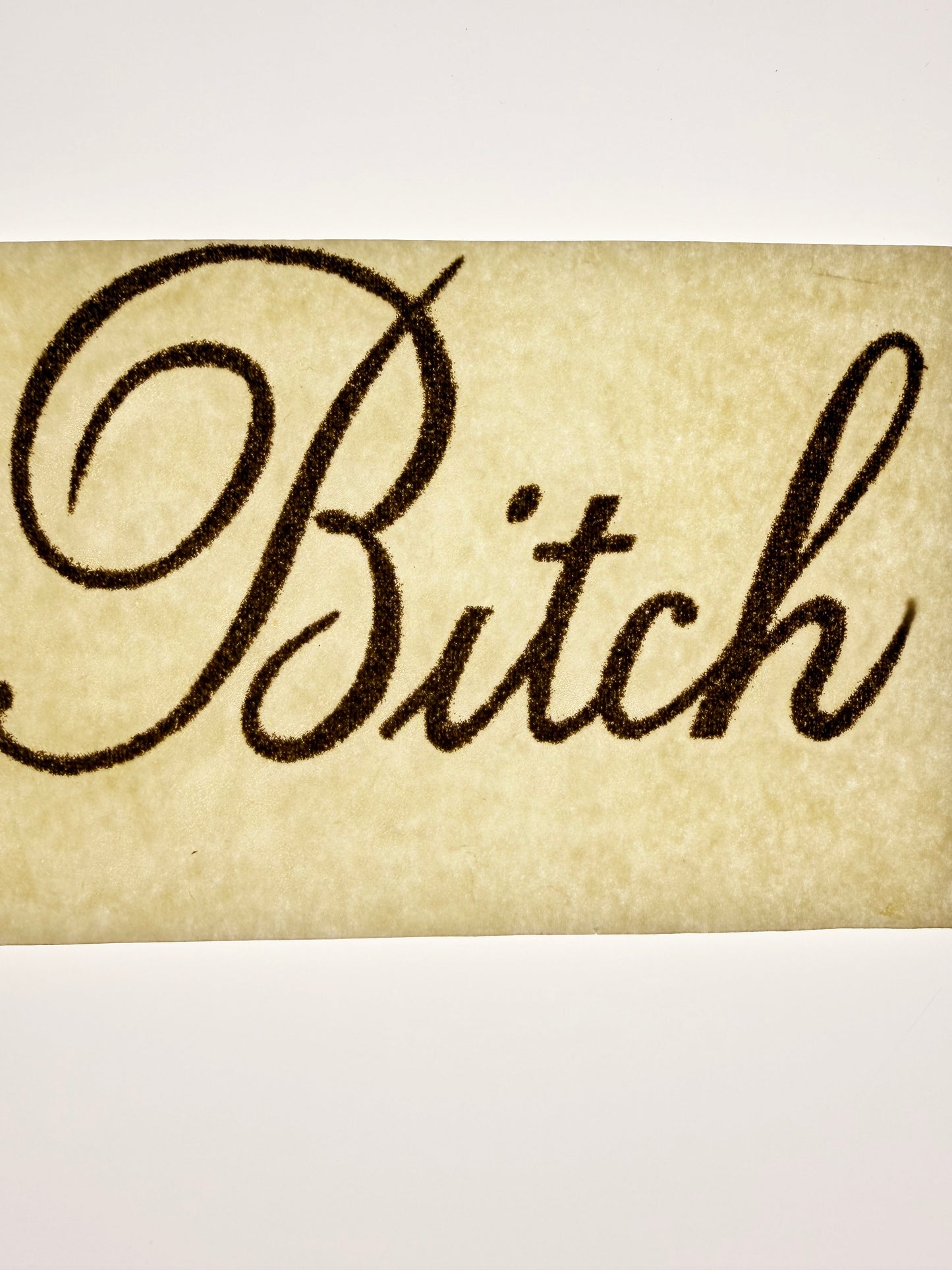 Sexy Bitch Gold Glitter Vintage Iron On Heat Transfer