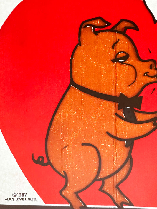 Hogs 'N Kisses Vintage Iron On Heat Transfer