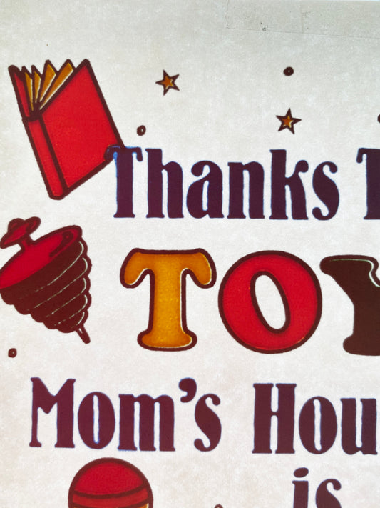 Thanks To My Toys... Vintage Iron On Heat Transfer