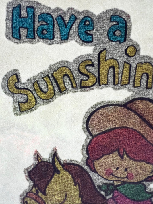 Have a Sunshine Day! Vintage Glitter Iron On Heat Transfer