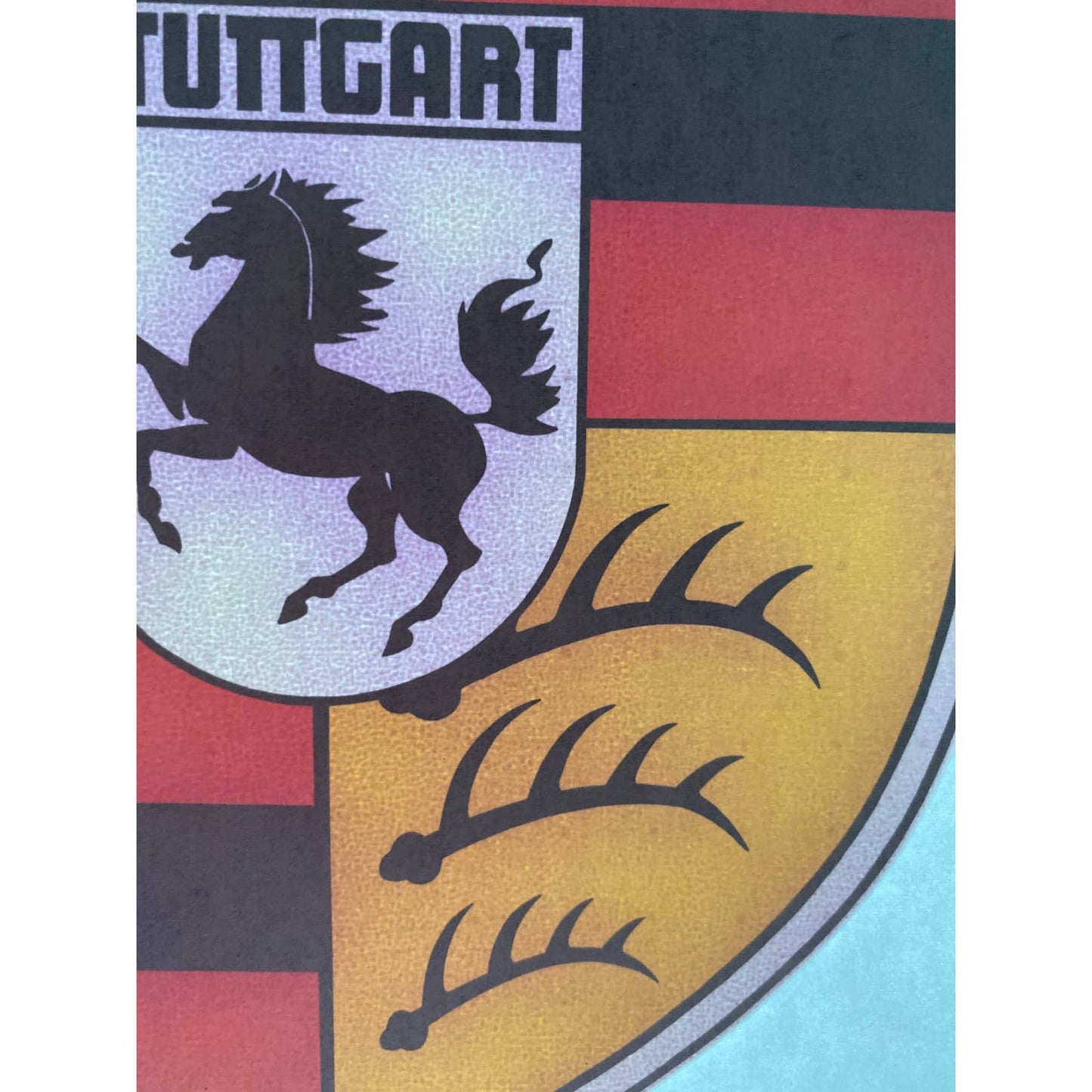 Porsche Stuttgart Emblem Vintage Iron On Heat Transfer