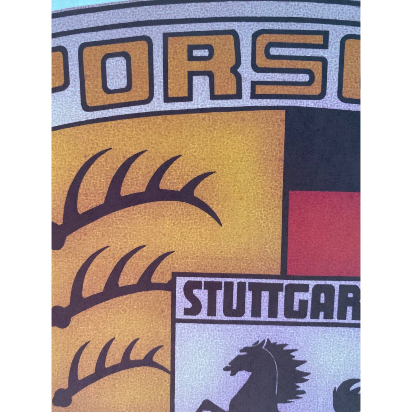 Porsche Stuttgart Emblem Vintage Iron On Heat Transfer