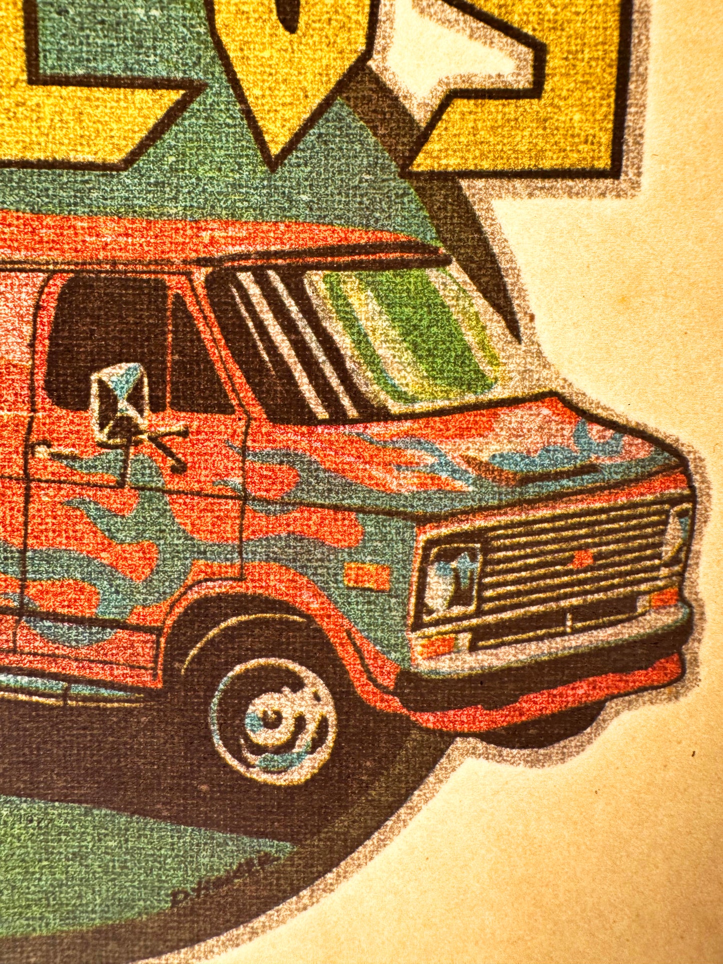 Chevy Van Vintage Glitter Iron On Heat Transfer