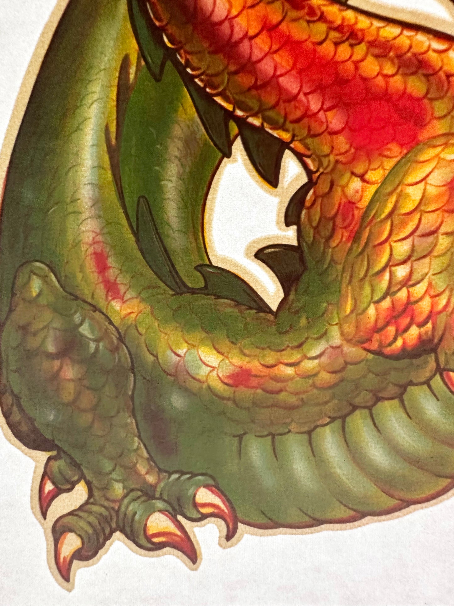 Fire Breathing Dragon Vintage Iron On Heat Transfer