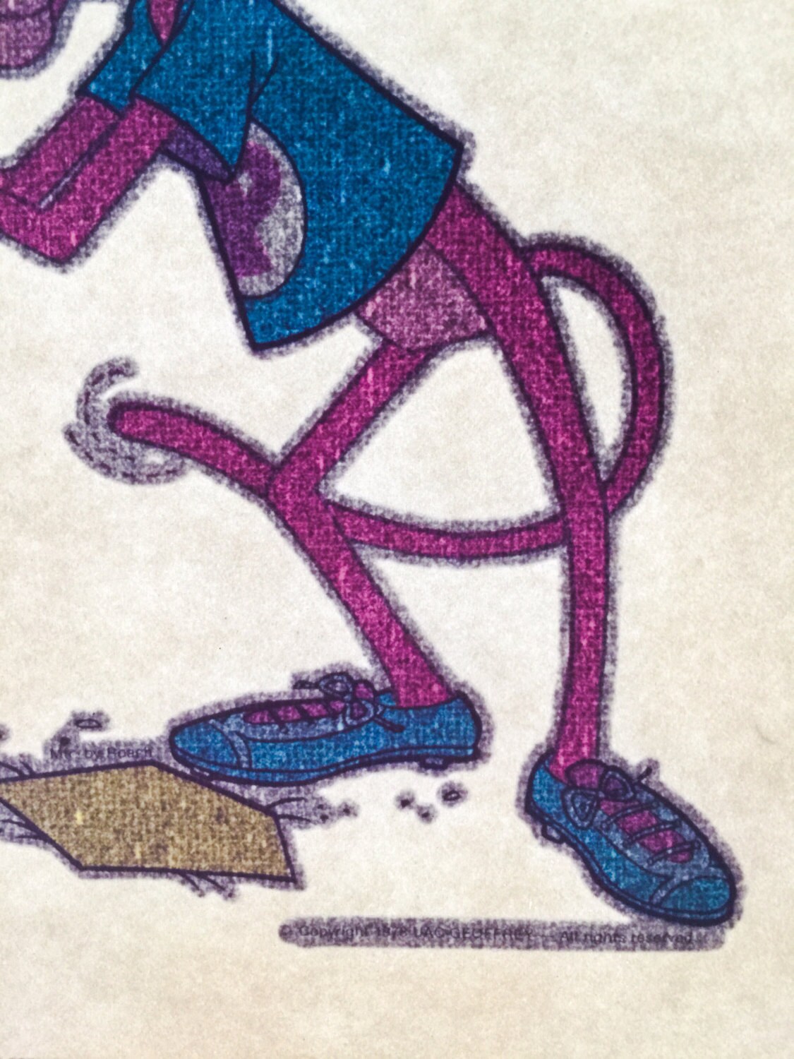Pink Panther Playing Baseball Vintage Glitter Iron On Heat Transfer
