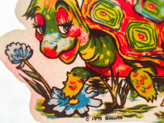 Colorful Turtle Vintage Iron On Heat Transfer