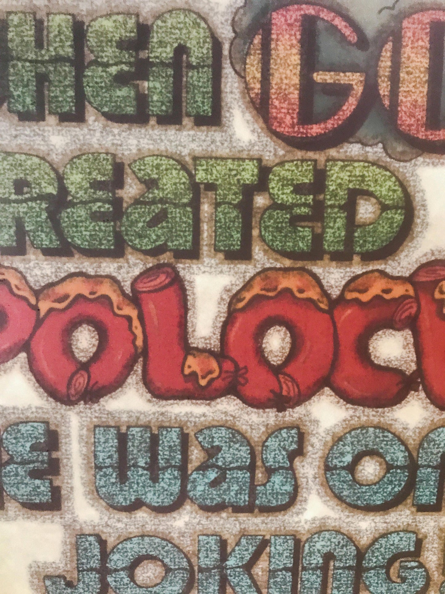 When God Created Polocks... Vintage Glitter Iron On Heat Transfer