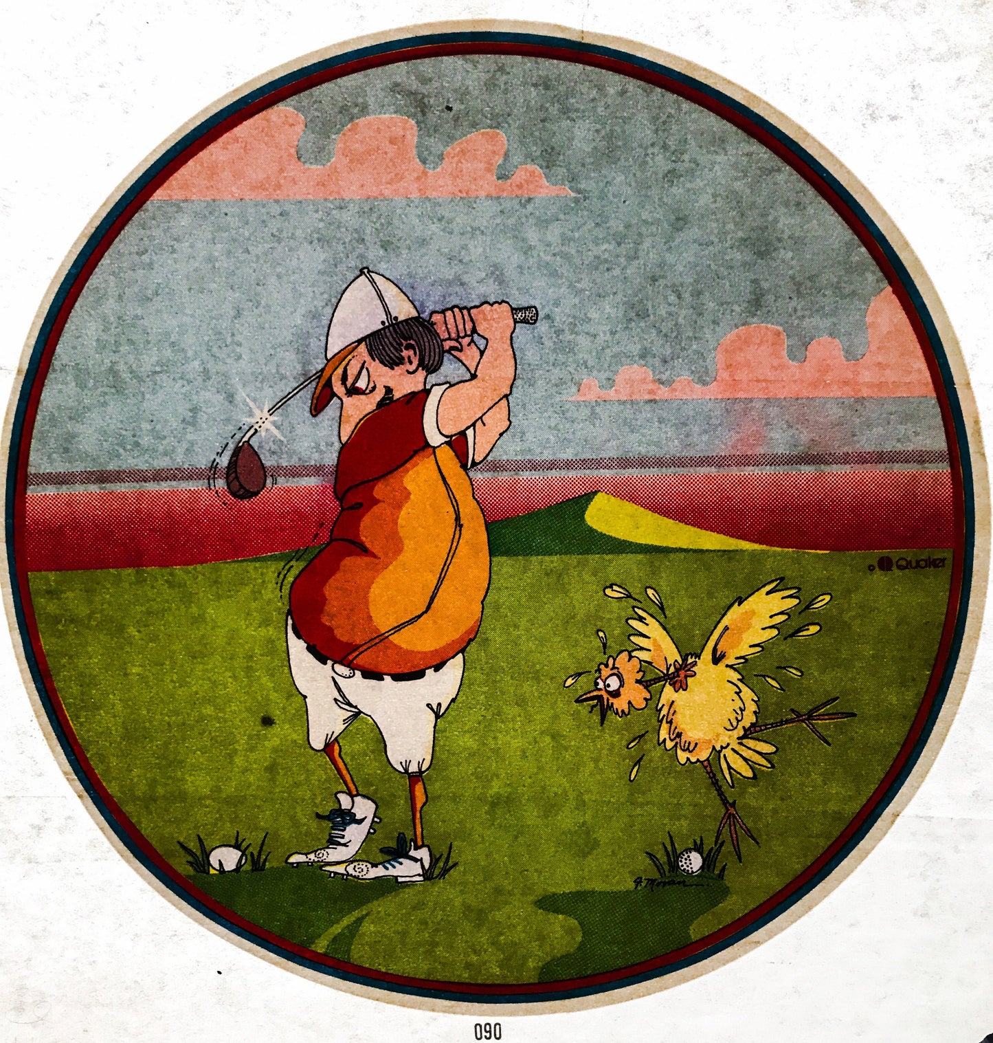 Golf and Bird Vintage Iron On Heat Transfer