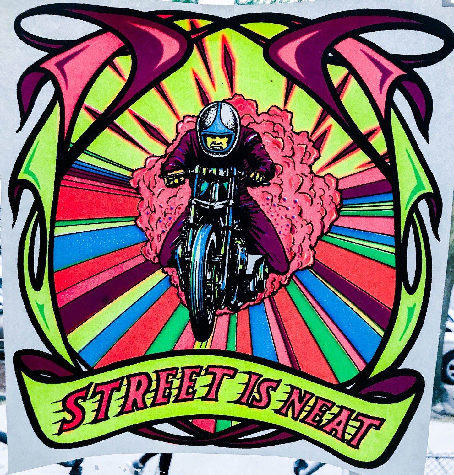 Street is Neat Motorcycle Vintage Iron On Heat Transfer