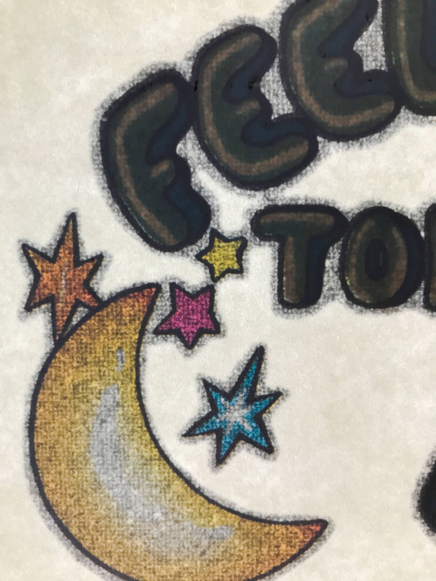 Feel Safe Tonight, Sleep with a Cop Vintage Glitter Iron On Heat Transfer