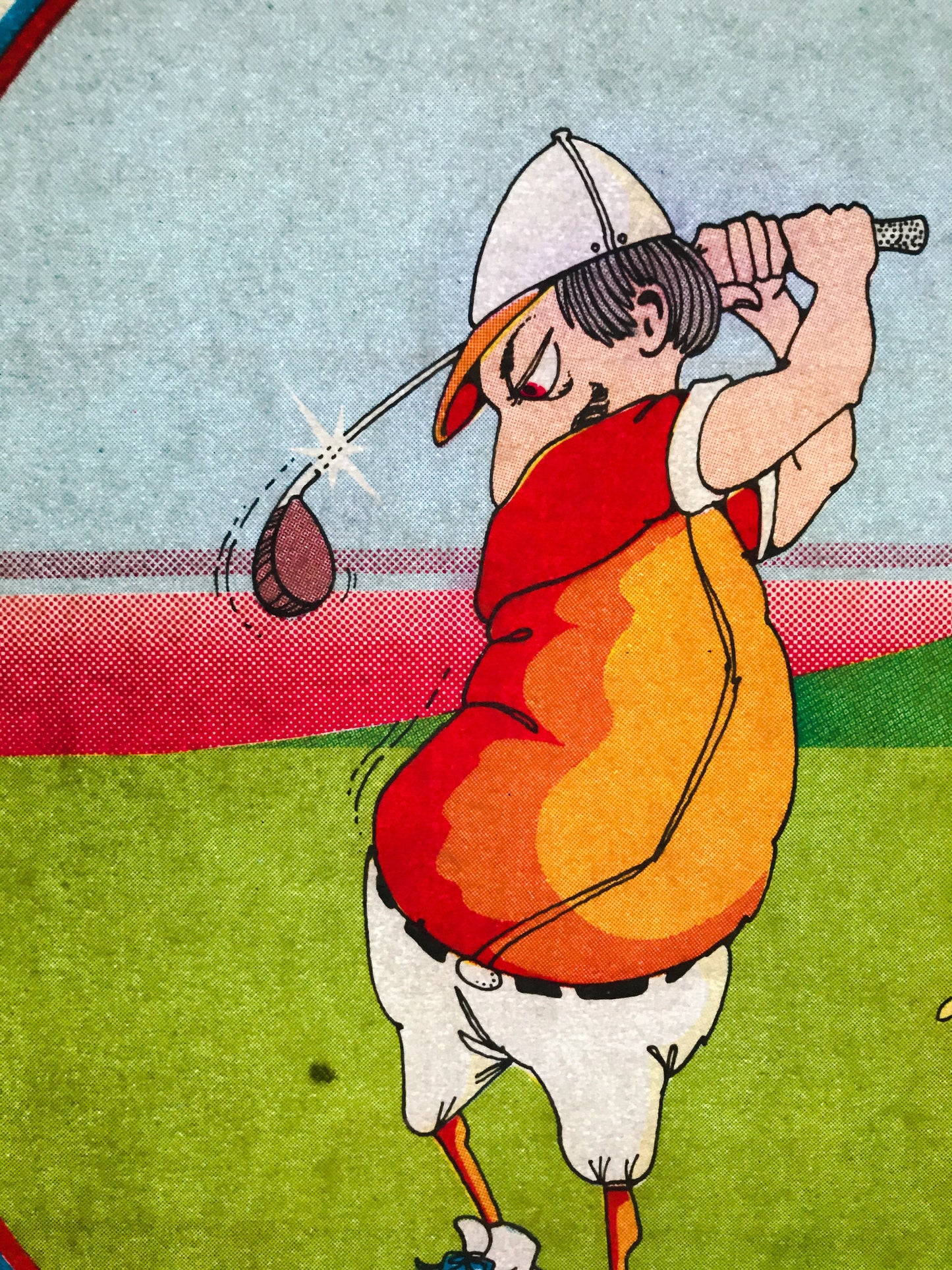 Golf and Bird Vintage Iron On Heat Transfer