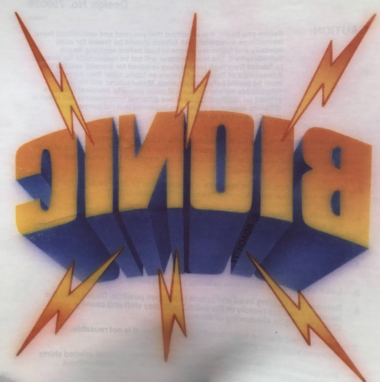 Bionic Lightning Vintage Roach SubliGraphs Iron On Heat Transfer