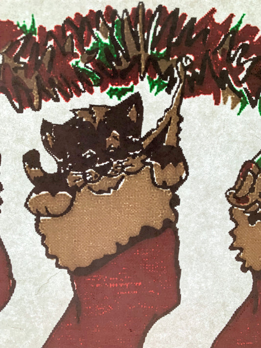 Christmas Stockings Vintage Iron On Heat Transfer