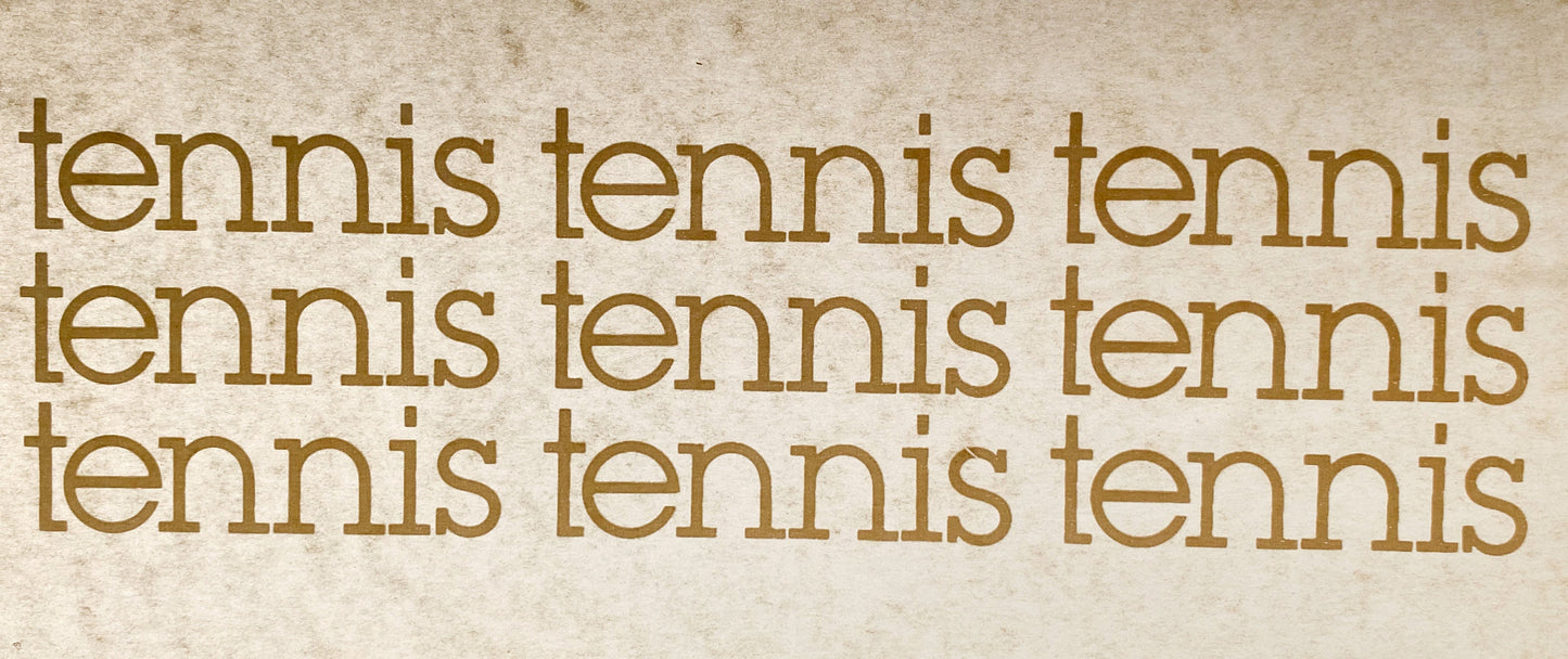 Tennis in White Vintage Iron On Heat Transfer