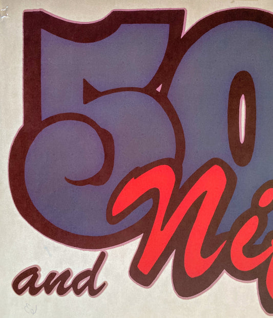 50 and Nifty (Birthday) Vintage Iron On Heat Transfer