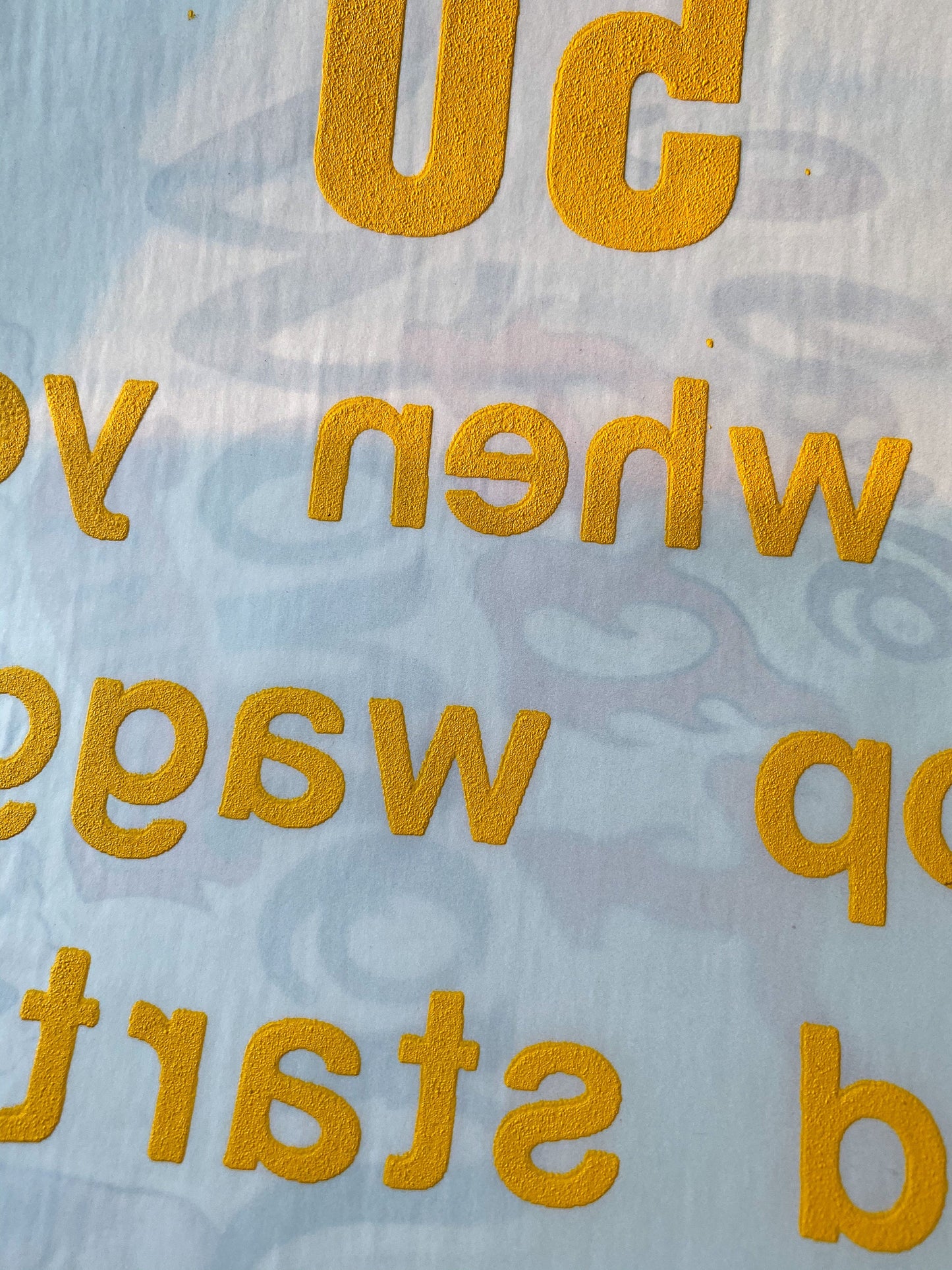 50 is when... Yellow Vintage Iron On Heat Transfer