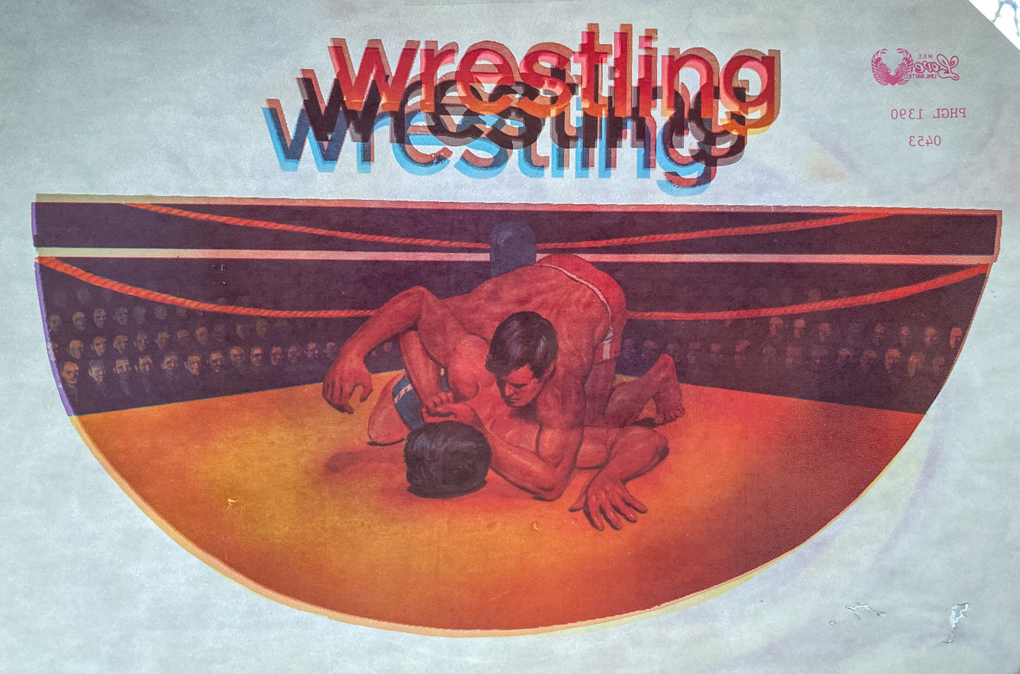 Wrestling Vintage Iron On Heat Transfer