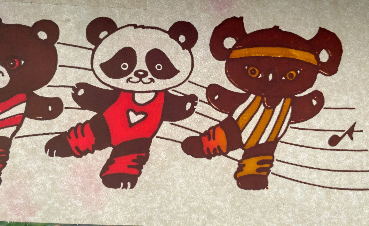 Dancing Bears Vintage Iron On Heat Transfer