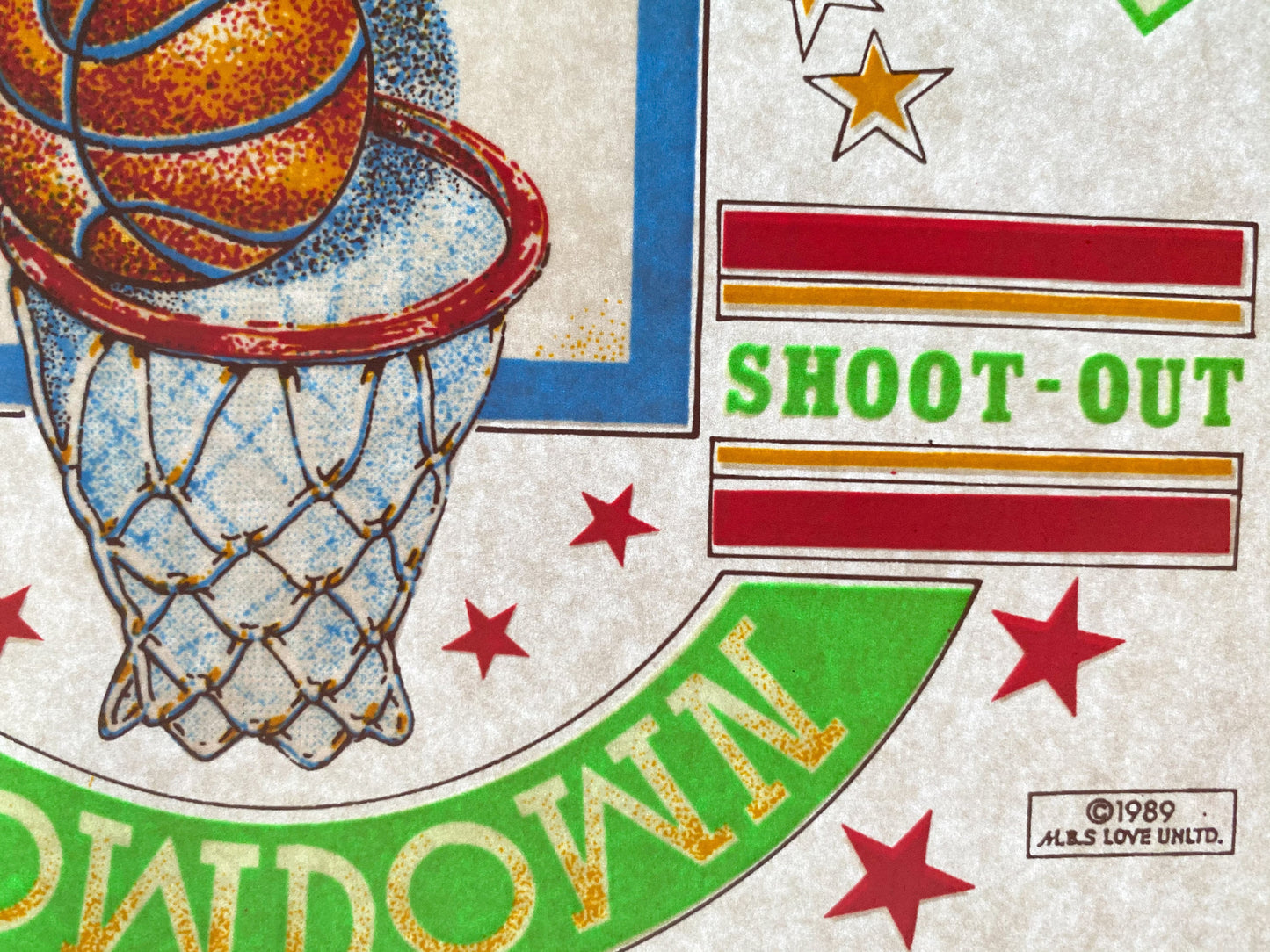 Basketball Showdown Vintage Iron On Heat Transfer