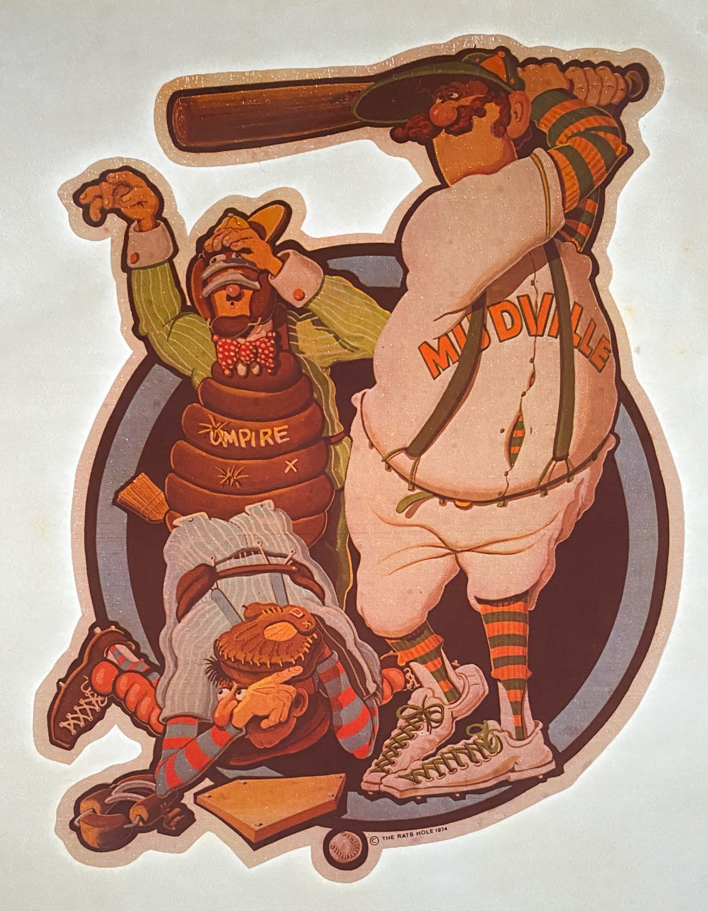 Mudville Baseball Vintage Iron On Heat Transfer