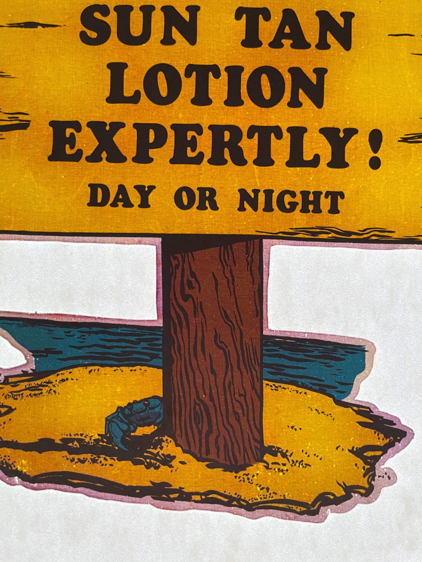 For Hire: I Apply Suntan Lotion... Vintage Iron On Heat Transfer