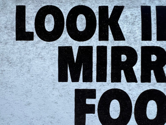 Look in the Mirror Fool! Vintage Iron On Heat Transfer