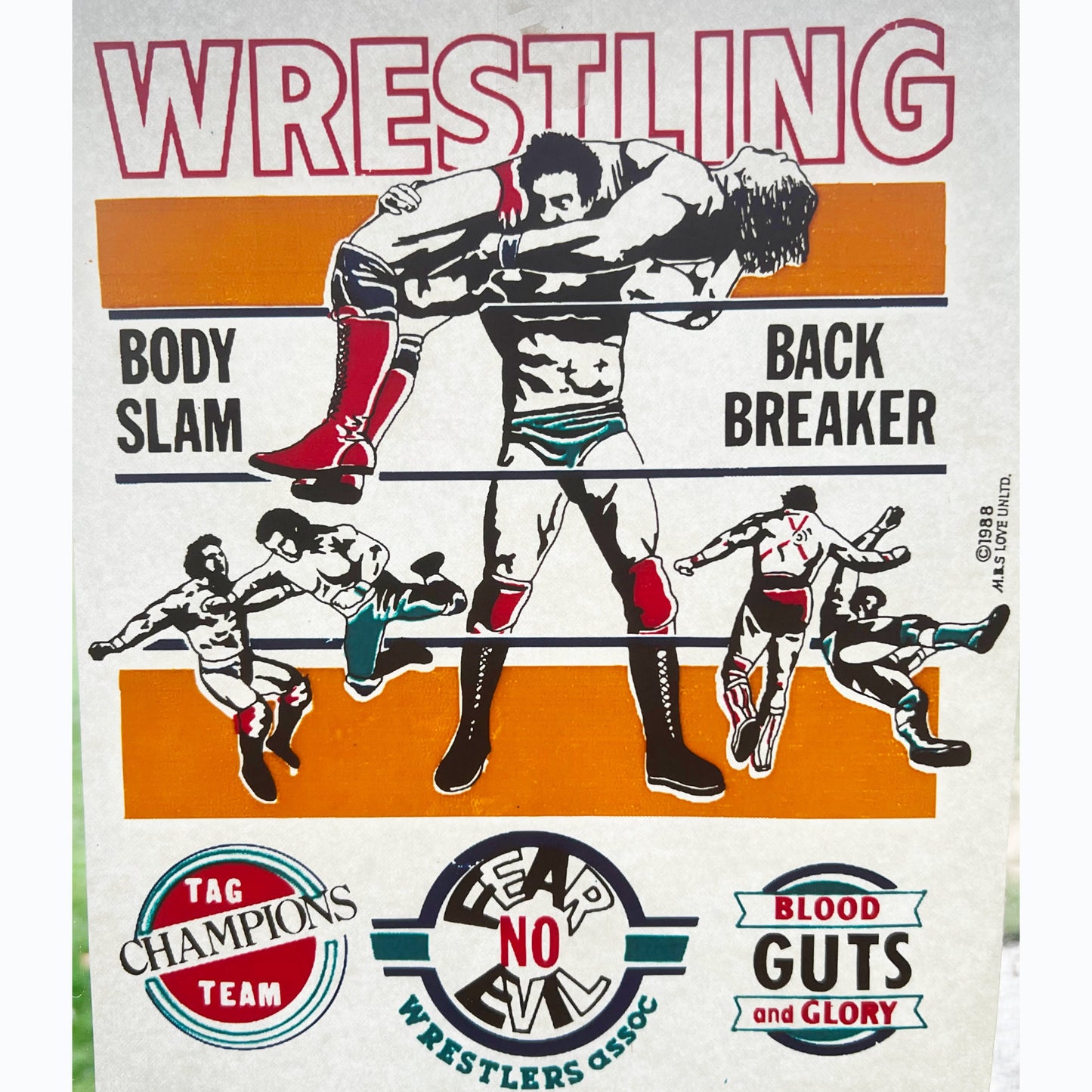 Fear No Evil Wrestling Vintage Iron On Heat Transfer