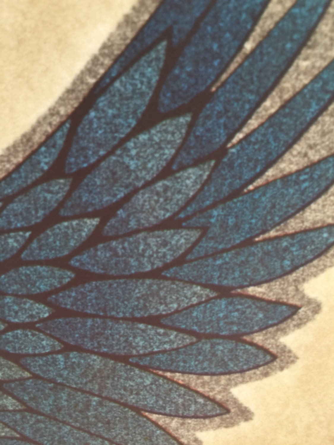 Hawk and Snake Vintage Holoubek Studios Glitter Iron On Heat Transfer