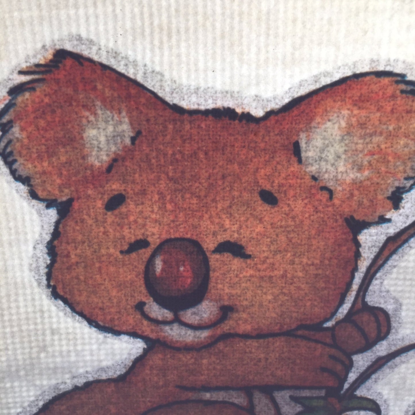 Koala Vintage Glitter Iron On Heat Transfer
