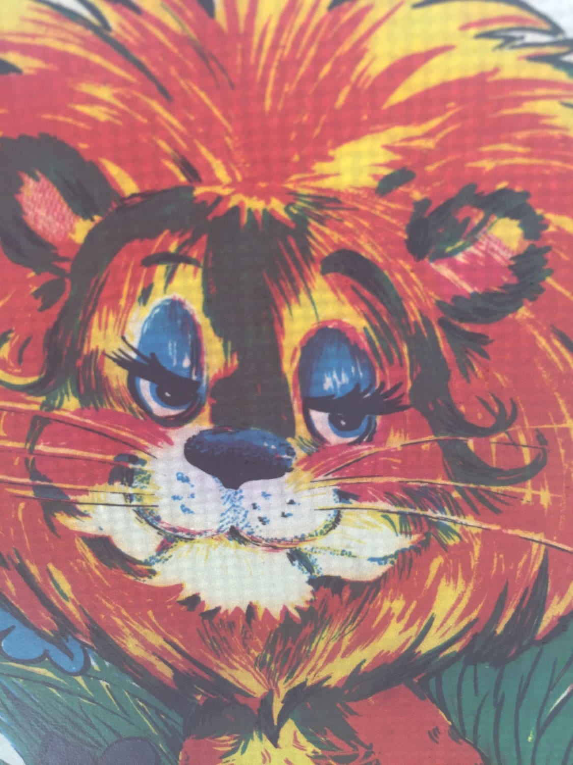 Lion and Flowers Vintage 1978 Iron On Heat Transfer
