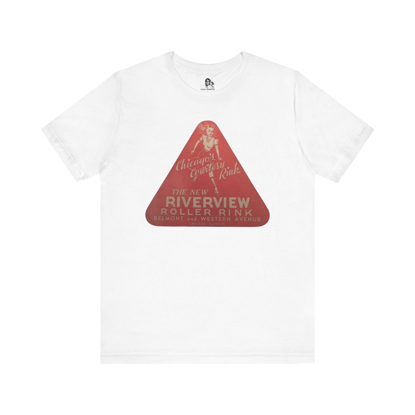 Chicago Riverview Roller Rink Vintage Logo T-Shirt