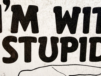 I'm With Stupid! Vintage Iron On Heat Transfer