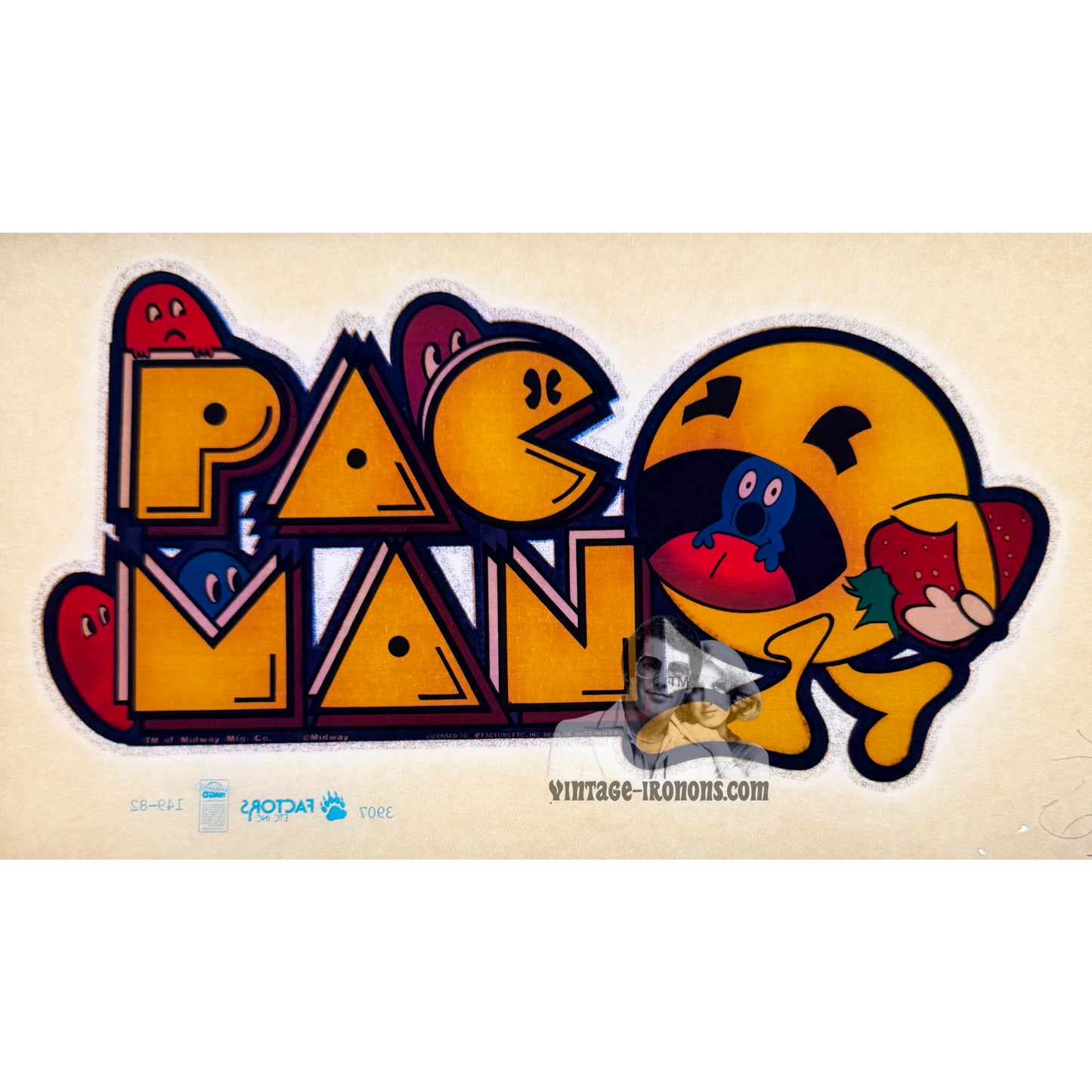 Pac-Man Vintage Glitter Iron On Heat Transfer