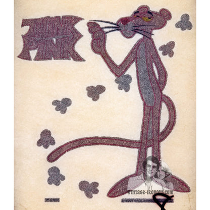 Pink Panther Think Pink Vintage Glitter Iron On Heat Transfer
