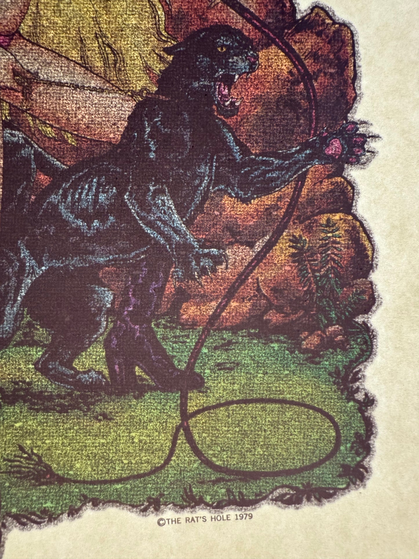 Blonde Pinup Panther Tamer Vintage Rat's Hole Glitter Iron On Heat Transfer