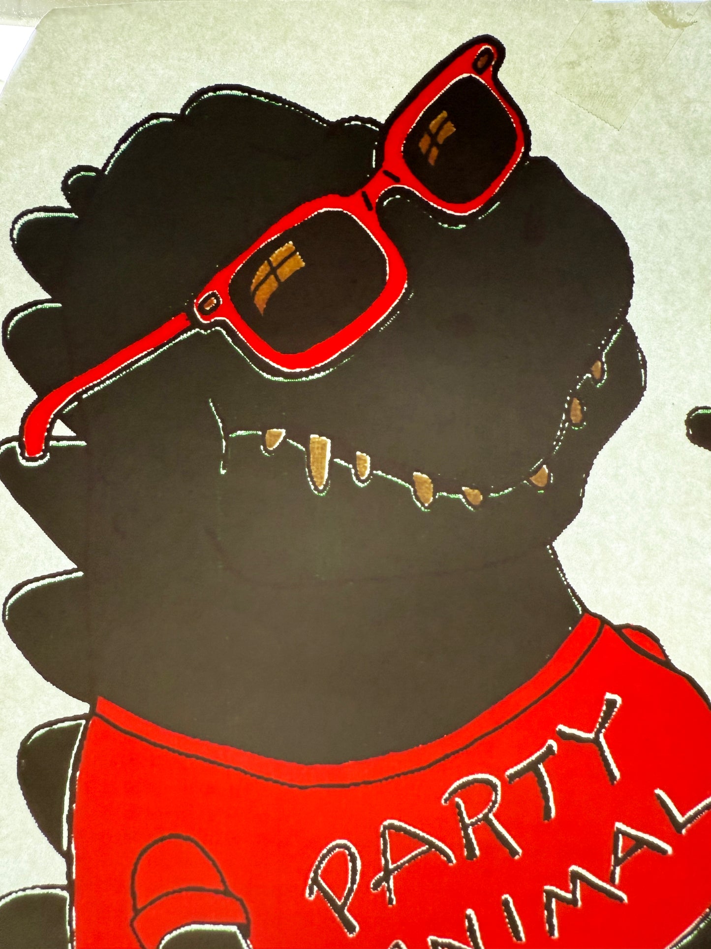 Party Animal Alligator Vintage Iron On Heat Transfer