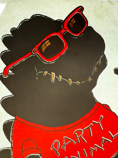 Party Animal Alligator Vintage Iron On Heat Transfer
