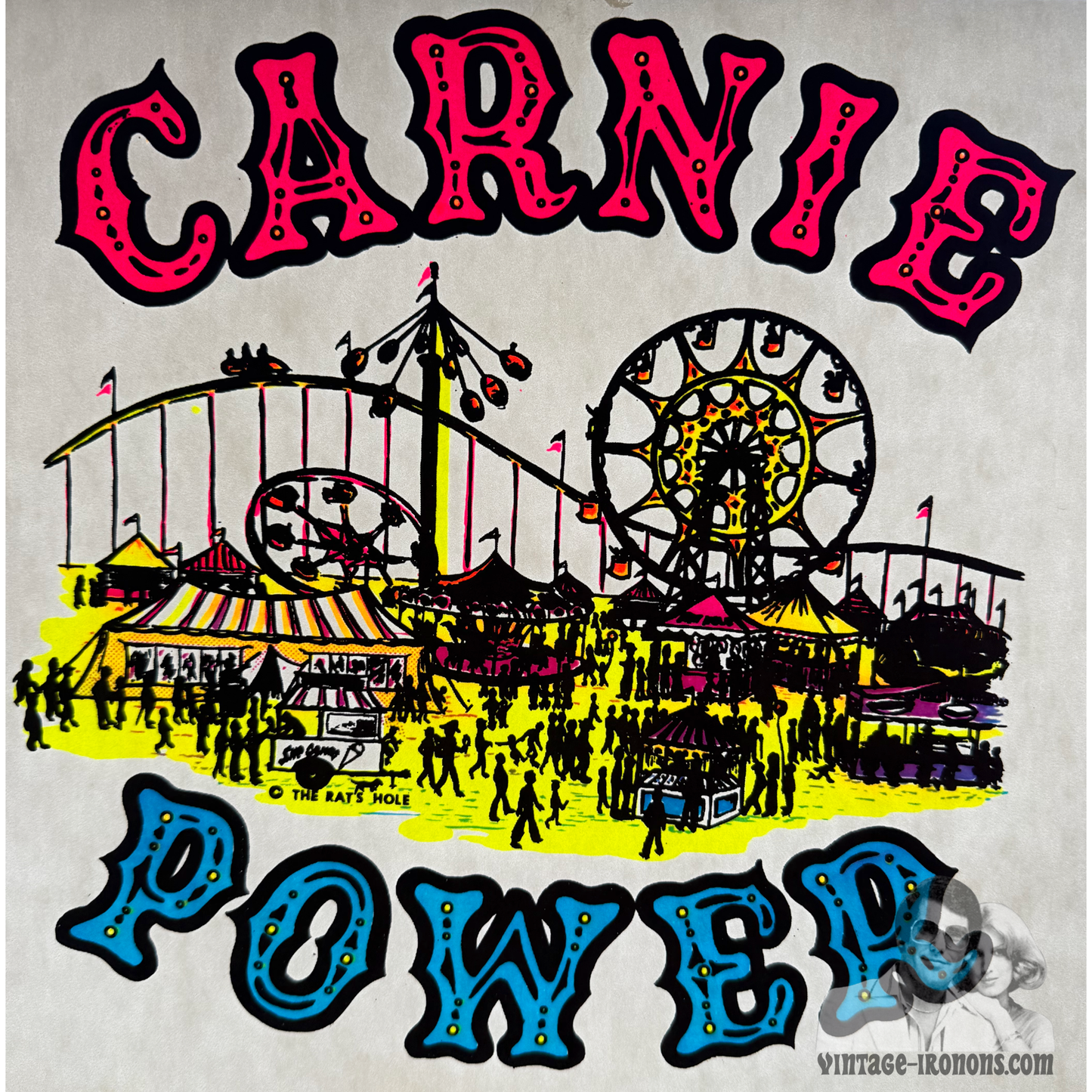 Carnie Power Vintage Iron On Heat Transfer