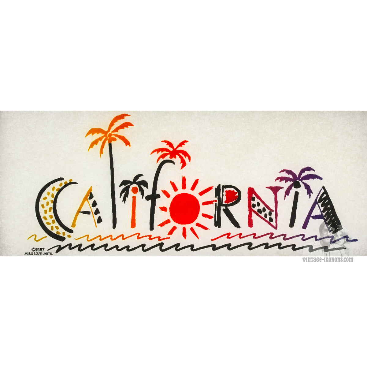 California Vintage Iron On Heat Transfer