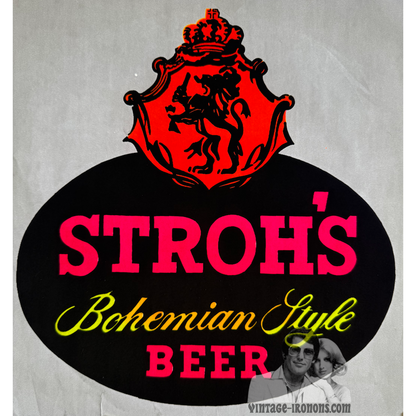 Stroh's Bohemian Style Beer Vintage Iron On Heat Transfer